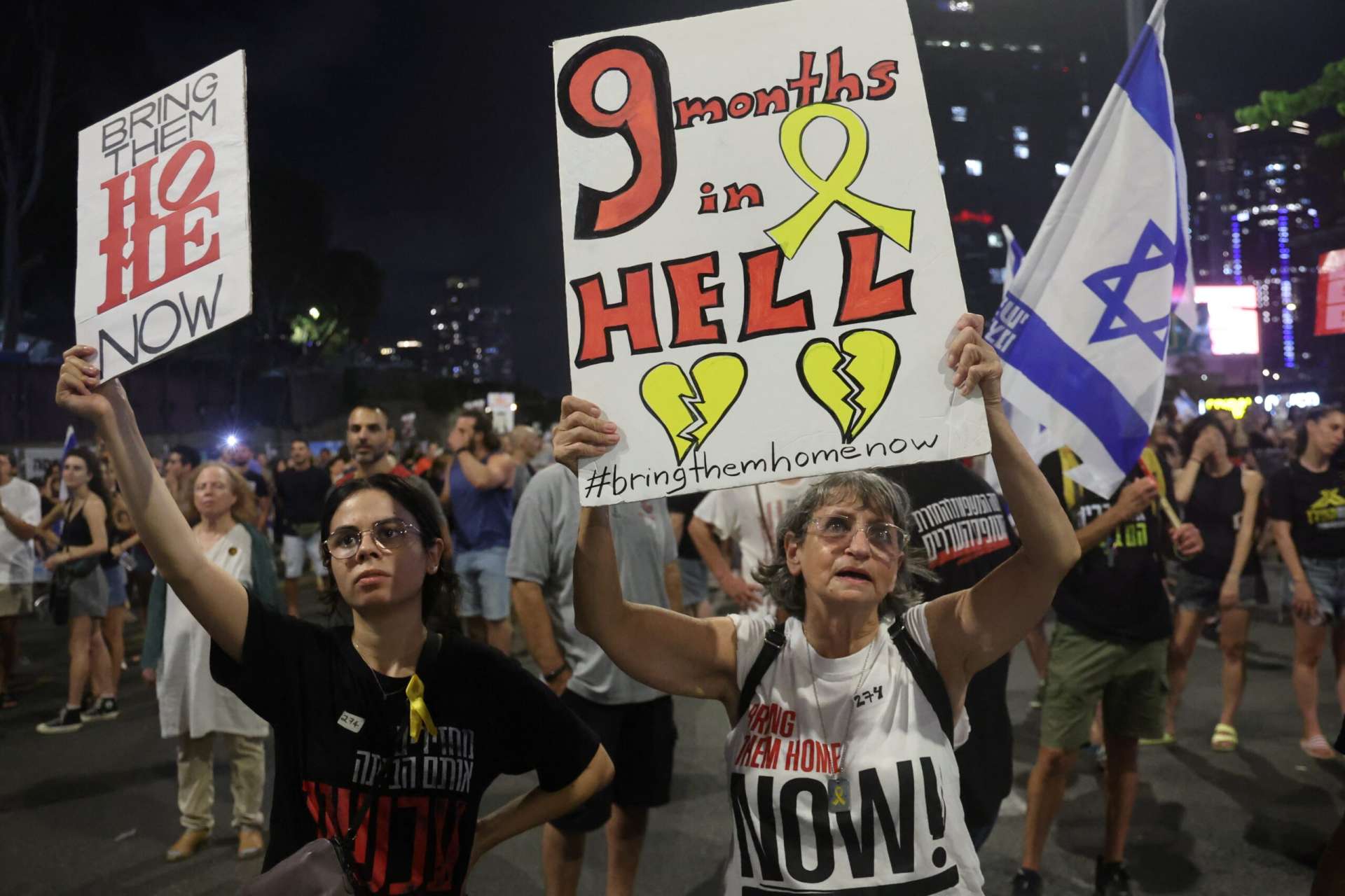 ISRAEL-PALESTINIAN-CONFLICT-HOSTAGES-PROTEST